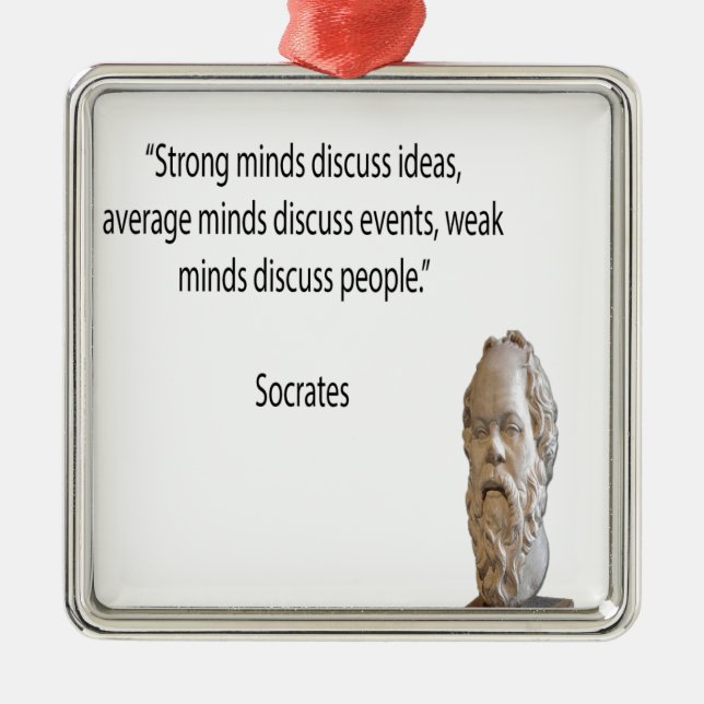 Socrates & Famous "Minds" Quote Metal Tree Decoration (Front)