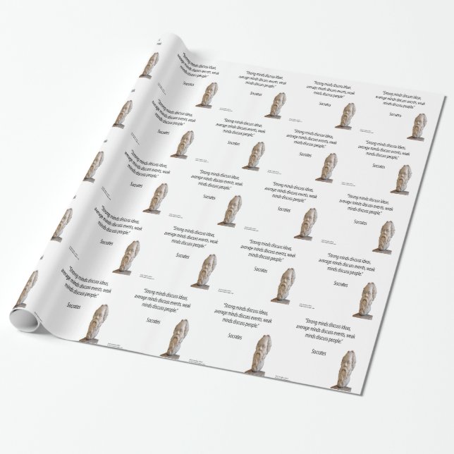 Socrates & Famous "Minds" Quote Wrapping Paper (Unrolled)