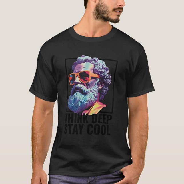 Socrates Knowledge Wisdom Quote Modern Philosophy T-Shirt (Front)