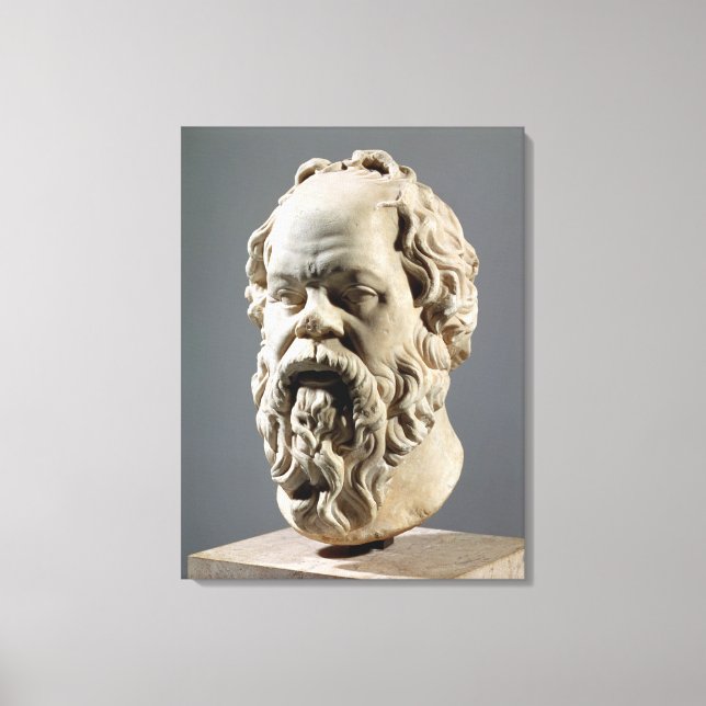 Socrates, marble head, copy from a bronze from the canvas print (Front)