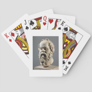 Socrates, marble head, copy from a bronze from the playing cards