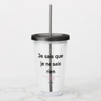 Socrates quote acrylic tumbler