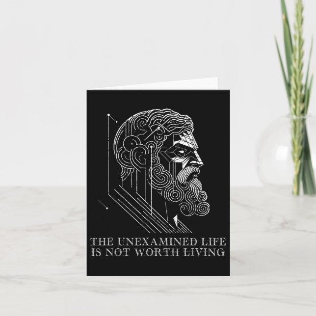 Socrates Quote Stoicism Saying Unexamined Life Phi Card (Front)