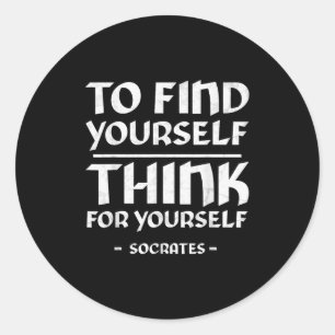 Socrates Self Awareness Stoicism Quote Greek Philo Classic Round Sticker