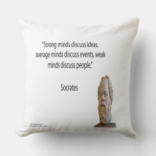 Socrates Strong Minds Quote Large Throw Pillow