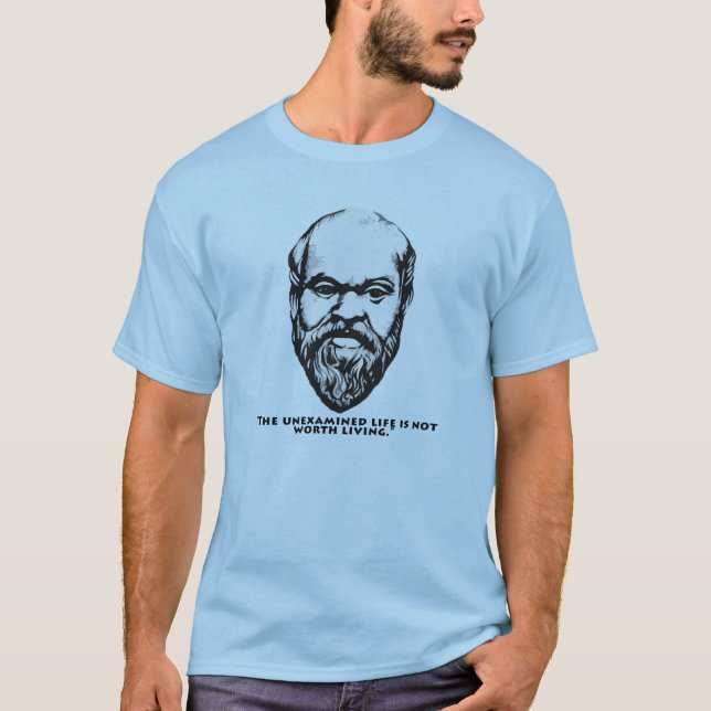 Socrates "The unexamined life" T-shirt (Front)