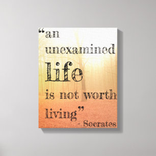 Socrates'  "Unexamined Life" Quote Canvas (Autumn)
