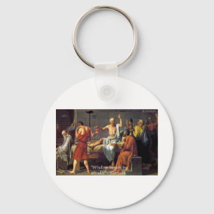 Socrates "Wisdom/Wonder" Quote Gifts Tees & Cards Key Ring