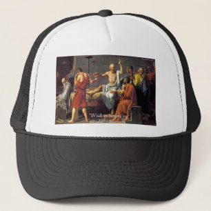 Socrates "Wisdom/Wonder" Quote Gifts Tees & Cards Trucker Hat