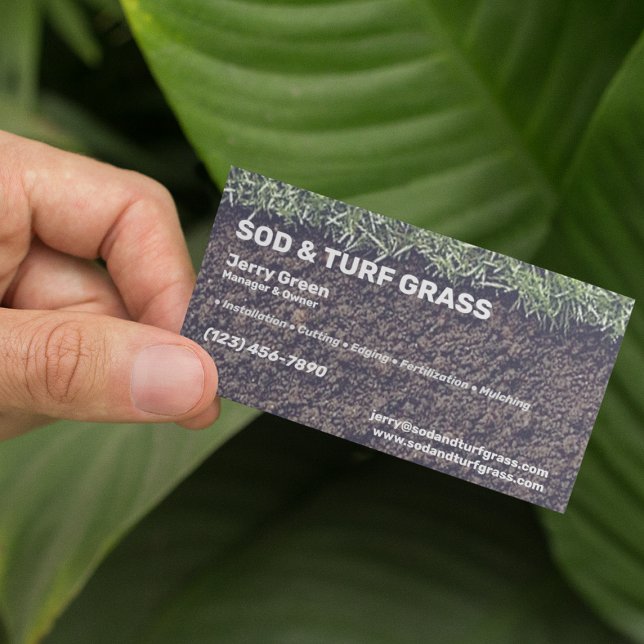Sod and Turf Lawn Care Services Business Card (Creator Uploaded)