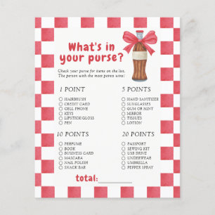 Soda baby shower - What's in your purse game