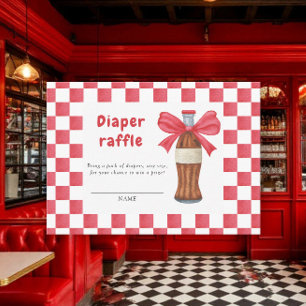Soda bottle baby shower diaper raffle enclosure card