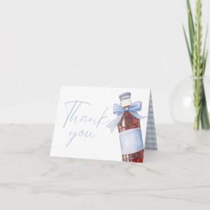Soda Bottle Blue Baby Shower Folded Thank You Card