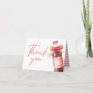 Soda Bottle Red Baby Shower Folded Thank You Card