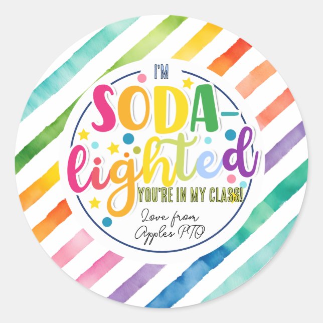 soda- lightful appreciation square sticker (Front)