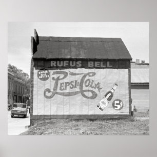 Soda Pop Billboard, 1938. Vintage Photo Poster