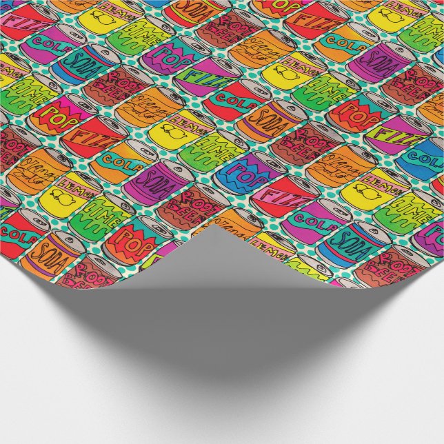 Soda Pop Cans Wrapping Paper (Corner)