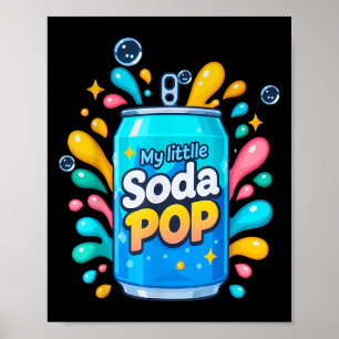 Soda Pop Cartoon Splash Cute Retro Beverage Joke  Poster