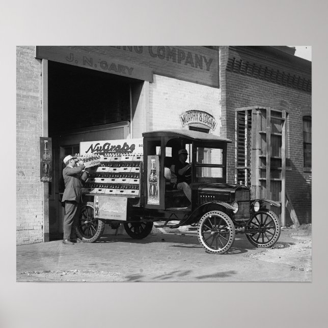 Soda Pop Delivery Truck, 1924. Vintage Photo Poster (Front)