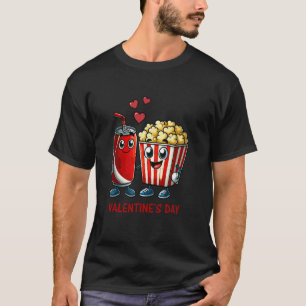 Soda Popcorn Valentines Day Funny Love Heart Men W T-Shirt