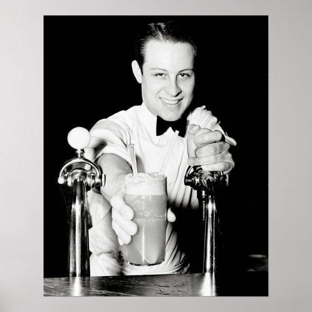 Soda Shop, 1936. Vintage Photo Poster (Front)