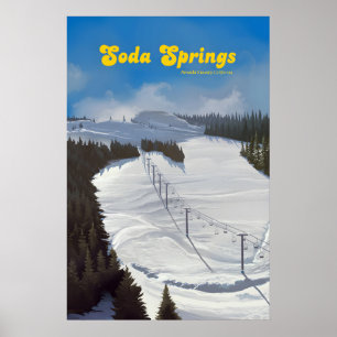 Soda Springs California Ski Resort Travel Poster