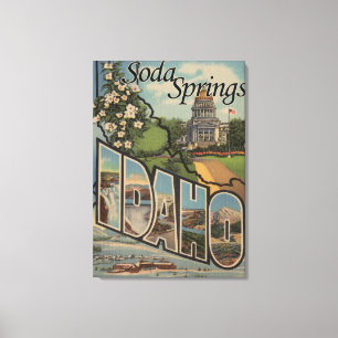 Soda Springs, Idaho - Large Letter Scenes Canvas Print
