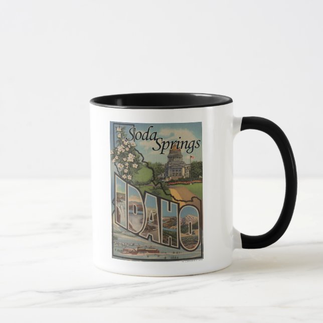 Soda Springs, Idaho - Large Letter Scenes Mug (Right)