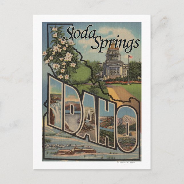 Soda Springs, Idaho - Large Letter Scenes Postcard (Front)