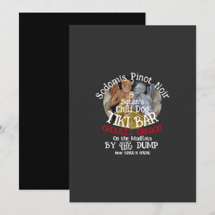 Sodom's Pinot Noir & Satan's Chilli Dog Tiki Bar Invitation
