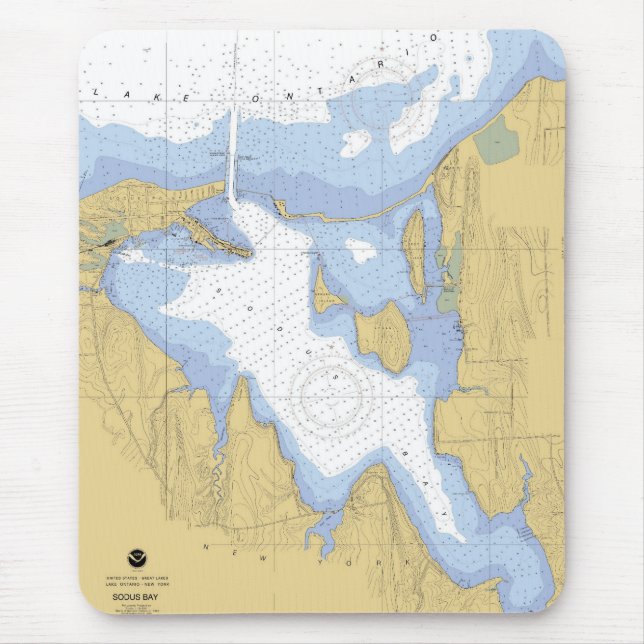 Sodus Bay NY Nautical Harbour Chart Mousepad (Front)