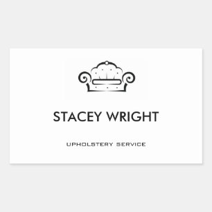 Sofa black silhouette upholstery white rectangular sticker