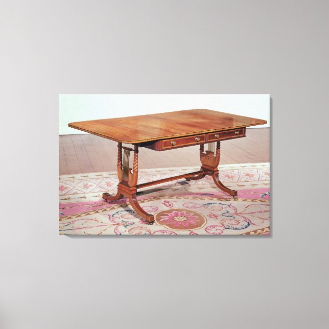 Sofa table with harp legs by Thomas Canvas Print (Front)