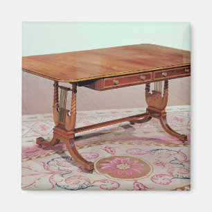 Sofa table with harp legs by Thomas Magnet
