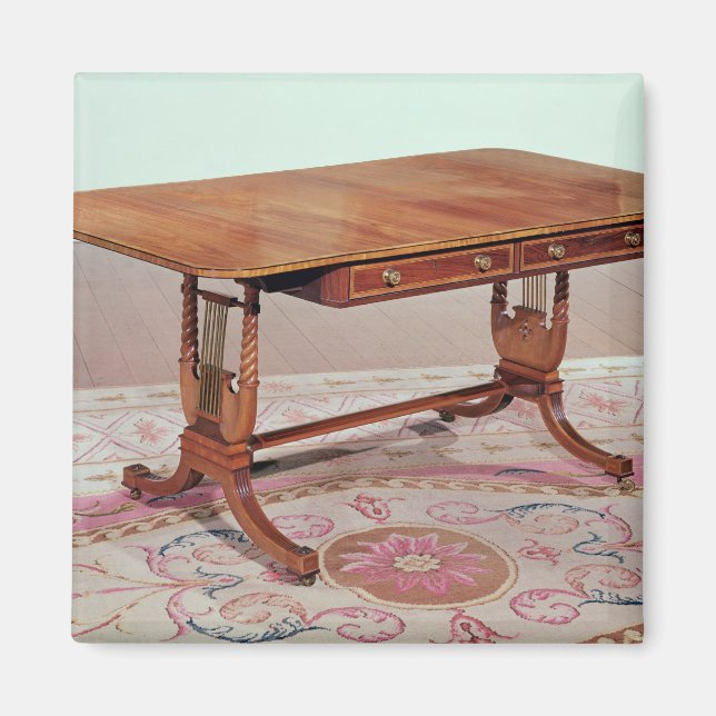 Sofa table with harp legs by Thomas Magnet (Front)