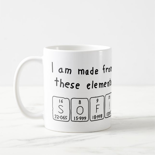 Sofi periodic table name mug (Left)