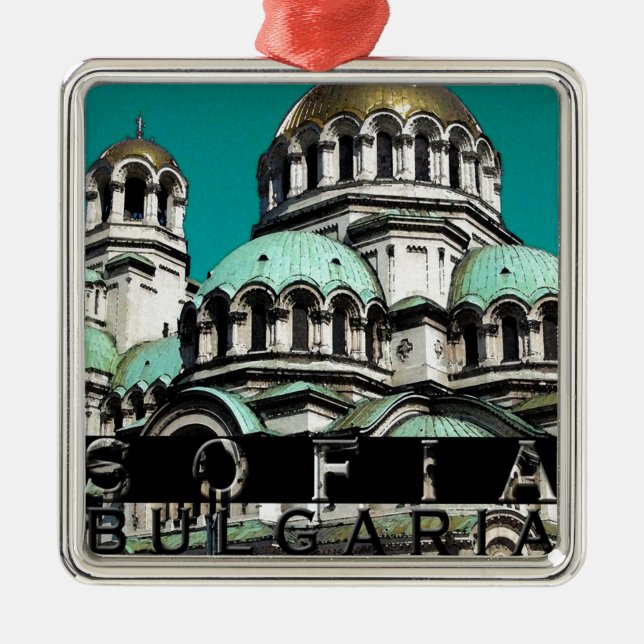 Sofia Bulgaria Souvenir Metal Tree Decoration (Front)