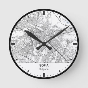 Sofia Clock City Line Art