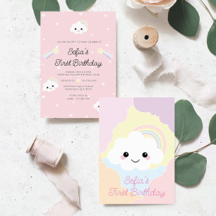 Sofia Cloud First Birthday Invitation