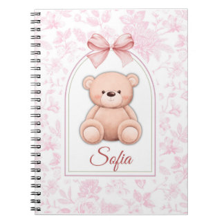 Sofia | Custom Pink Teddy Bear Nursery Design Notebook