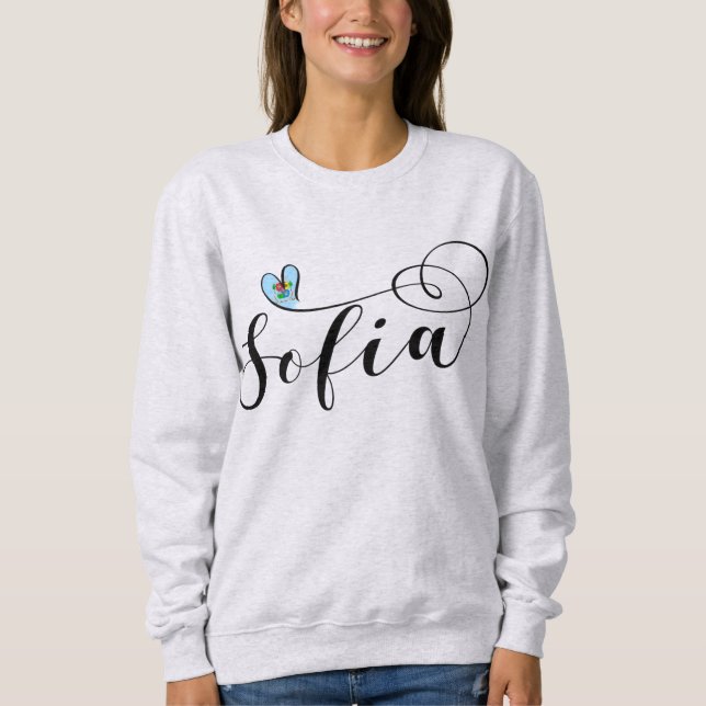 Sofia Flag, I Heart Sofia, Bulgaria Sweatshirt (Front)