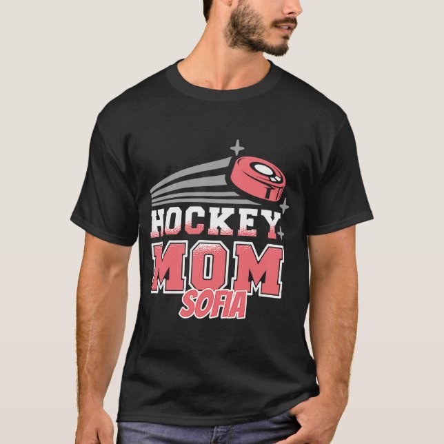 Sofia Hockey Mum With Puck Womens T-Shirt (Front)