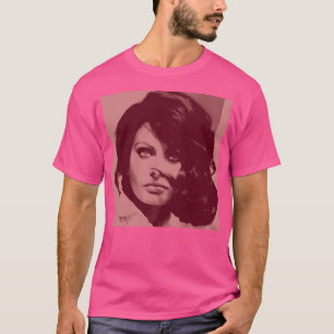Sofia Loren In Maroon T-Shirt