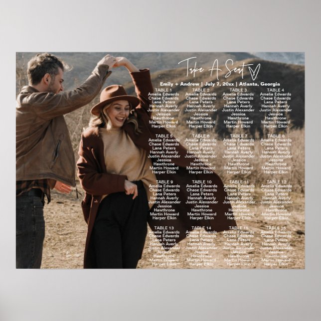 SOFIA Modern Photo Seating Chart Template (Front)