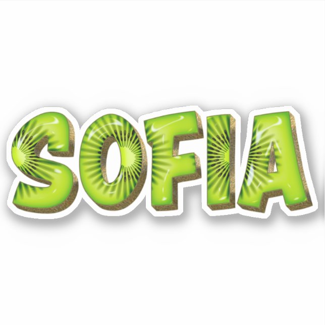 Sofia Name Kiwi Design Sticker (Front)