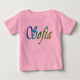 Sofia, Name, Logo, Baby Girls Pink T-shirt