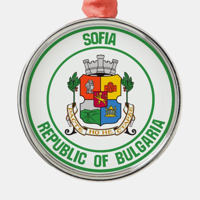 Sofia Round Emblem Metal Tree Decoration (Front)