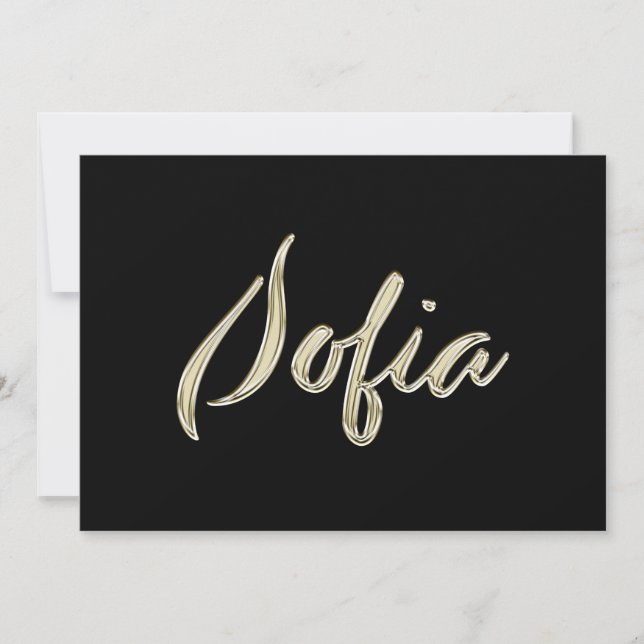 Sofia white gold Handwriting Card (Front)