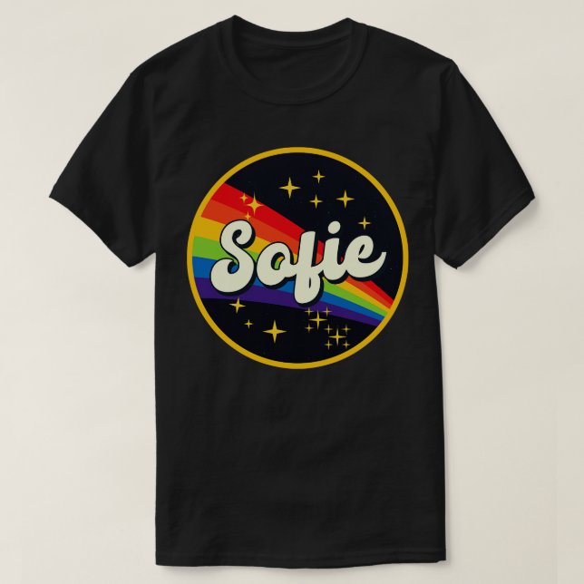 Sofie Rainbow In Space Vintage Style T-Shirt (Design Front)