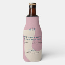 Soft Abstract Organic Shaped Pink Blue Monogram